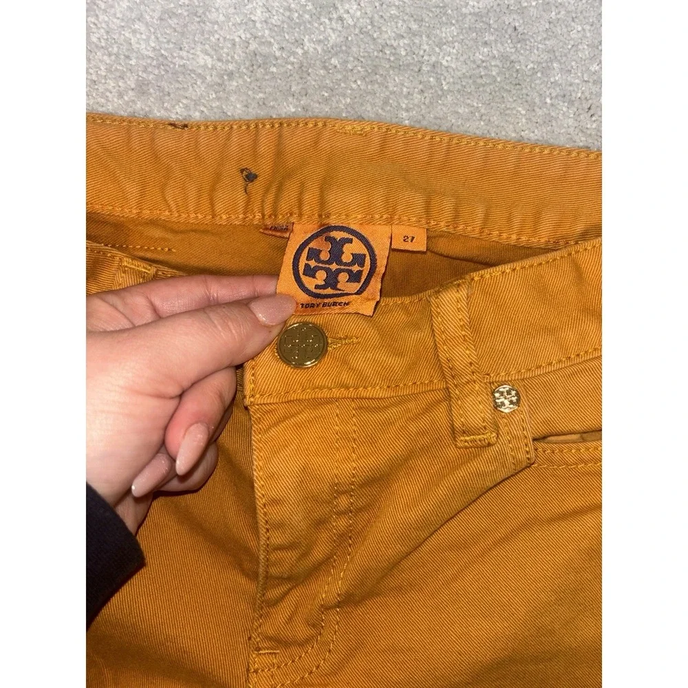 Tory Burch Yellow/orange Denim Ivy Super Skinny Jeans Size‎ 27